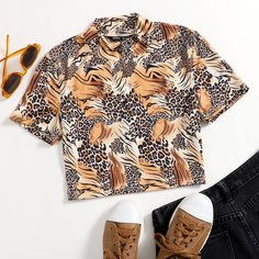 Животный Повседневный Футболки Shein