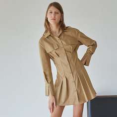 Однотонное платье-рубашка Shein