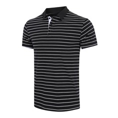 Мужская рубашка-поло в полоску Shein