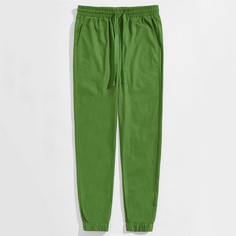 Мужские однотонные брюки на кулиске Shein