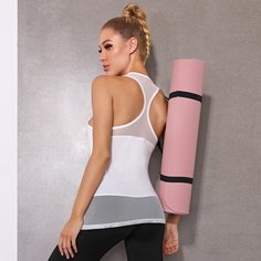 Контрастная сетка Одноцветный Спортивные футболки Shein
