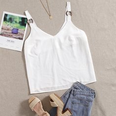 Однотонный топ на бретелях размера плюс Shein