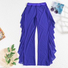 Сетчатые брюки с оборками Shein
