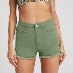 Однотонные джинсовые шорты Shein