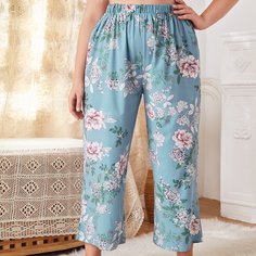 Брюки для сна размера плюс с цветочным принтом Shein
