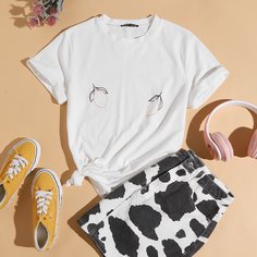 Фрукты и овощи Повседневный Футболки Shein