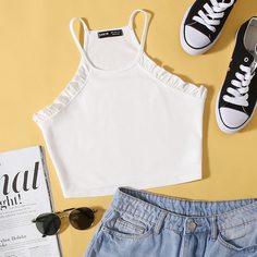 Однотонный топ-халтер Shein