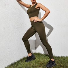 Одноцветный Спортивный комплектный костюм Shein