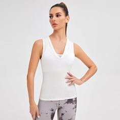 Спортивная майка с v-образным воротником Shein