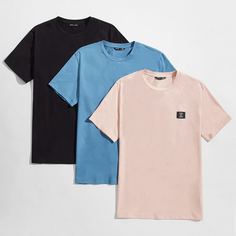 Мужская футболка с аппликациями 3 группы Shein