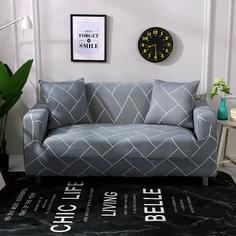 Эластичный чехол для дивана и 1шт чехол для подушки с геометрическим узором Shein