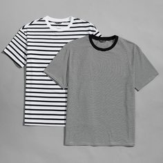 Мужская футболка в полоску 2шт Shein