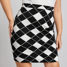 Юбка размера плюс в клетку Shein