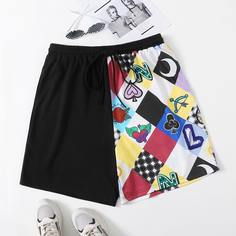 Шорты размера плюс с графическим принтом Shein