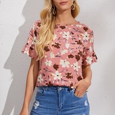 Топ с цветочным принтом Shein