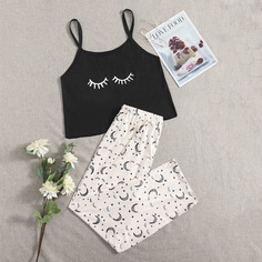 Пижама размера плюс с графическим принтом Shein