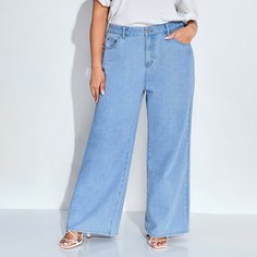 Широкие джинсы с высокой талией размера плюс Shein