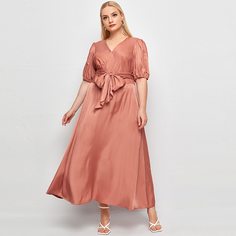 Платье размера плюс с узлом Shein