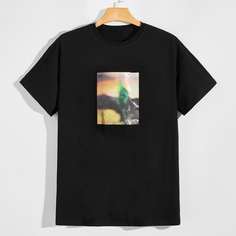 Мужская футболка с короткими рукавами и графическим принтом Shein