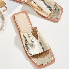 Сандалии металлического цвета Shein
