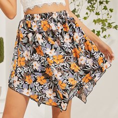Асимметричный Цветочный Бохо Юбки Shein