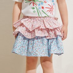С оборками цветочный Бохо Юбки для девочек Shein