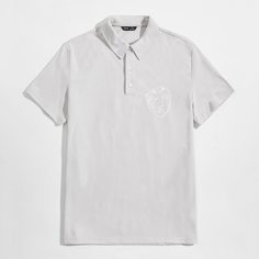 Мужская рубашка-поло с графическим принтом Shein