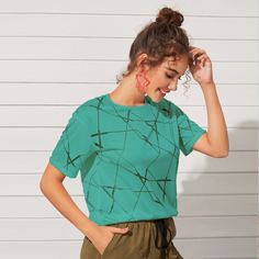 Футболка с сетчатой вставкой Shein