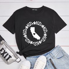 Графический Повседневный Футболки Shein
