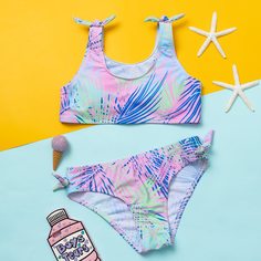 узел Растения Бохо Купальники для девочек Shein