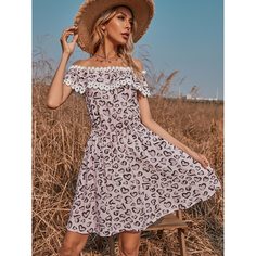 Платье с принтом сердечка и кружевной вставкой Shein