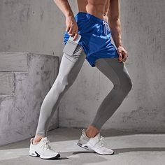 Мужские 2 в 1 спортивные брюки на кулиске Shein