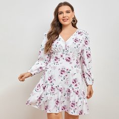 Платье размера плюс с цветочным принтом Shein