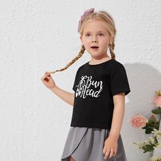 Графический Повседневный Футболки для маленьких девочек Shein