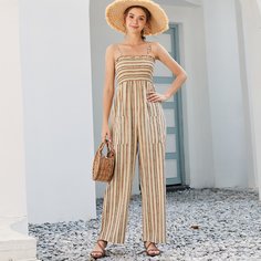 с карманами Полосатый Бохо Комбинезоны Shein