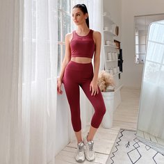 Спортивный бюстгальтер и леггинсы с сетчатой вставкой Shein