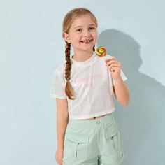 Топ с текстовым принтом для девочек Shein