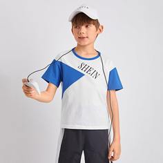 буква Повседневный футболки для мальчиков Shein