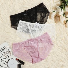 3 пакета кружевные трусики с бантом Shein
