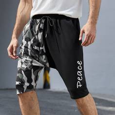 на кулиске буква Улица Мужские шорты Shein