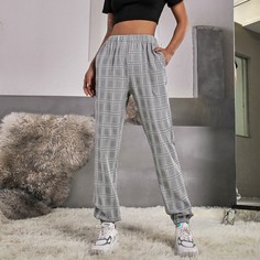 Брюки в клетку с карманом Shein