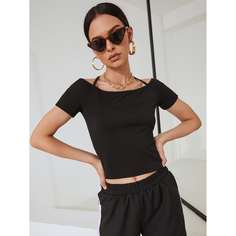 Кроп футболка с узлом сзади Shein