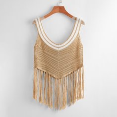 с бахромой Полосатый Накидки Shein