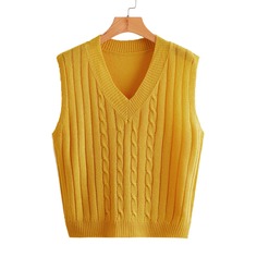 Трикотажный жилет с v-образным воротником Shein