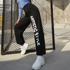с карманами буква Спортивные брюки Shein