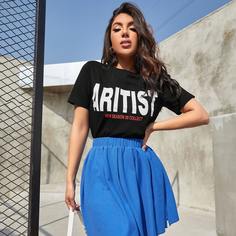 буква Повседневный Футболки Shein