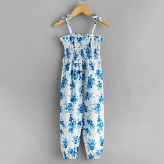 узел Со цветочками Бохо Комбинезоны для девочек Shein