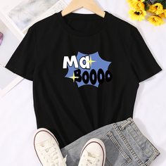 буква Повседневный Футболки Shein