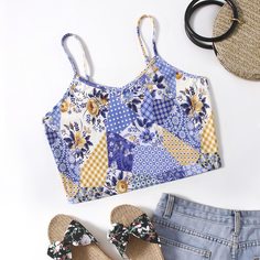 Короткий топ на бретелях размера плюс Shein