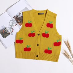 Трикотажный топ с рисунком "вишня Shein